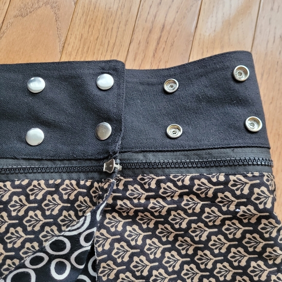 Festival Reversible Adjustable Wrap Mini Skirt One of a Kind Zippers & Snaps - Picture 11 of 14
